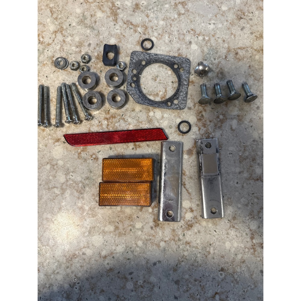 Harley Davidson Miscellaneous Parts Lot Reflectors Brackets Gasket Hardware